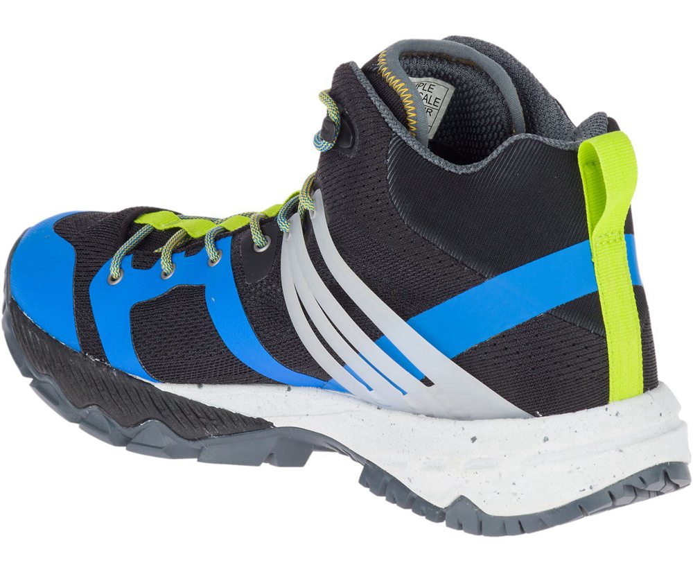Merrell Hiking Boots Black/Blue/Green - MQM Ace Mid Waterproof - Mens 51IWHGCTJ